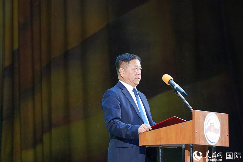 中国驻俄罗斯大使张汉晖发表讲话。崔文哲摄