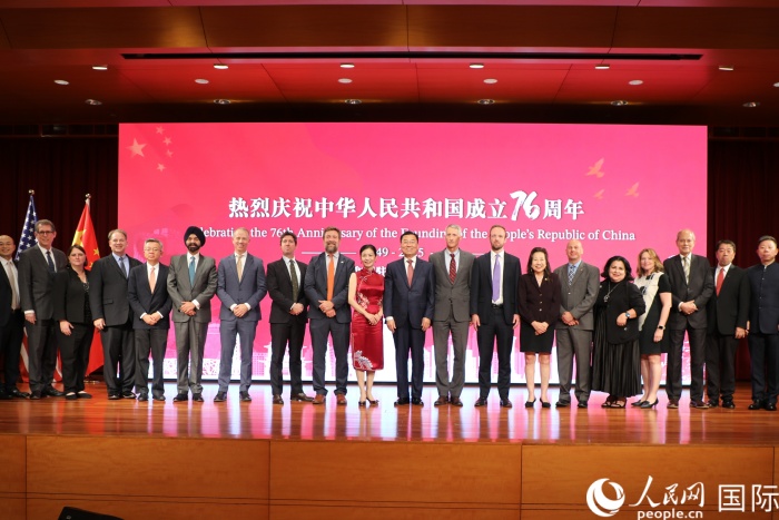 1、9月29日，中国驻美国大使馆举行庆祝中华人民共和国成立76周年招待会。 人民网记者 李志伟摄