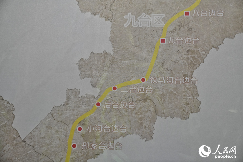 展馆内展示的“柳条边”位置图。人民网记者 李洋摄